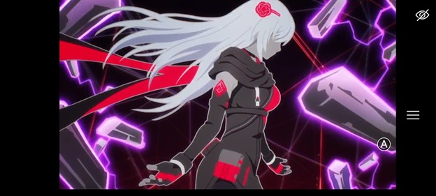 touch controls in Scarlet Nexus, showing only the A button during a cut scene